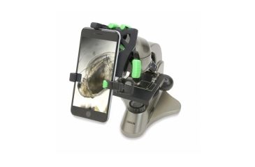 Image of Carson 100-1000x Table Top Microscope w/Universal Smartphone Adapter for Microscopes, Black/Gray, MS-100SP