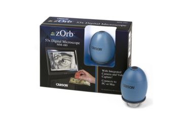 Image of Carson Zorb Digital Microscope, 35x w/ Digital Camera - Surf Blue MM-480B