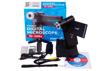 Image of Levenhuk DTX 700 Mobi Digital Microscope, Optical Glass, 10-300x, 0-100mm, Black, Middle, 75076