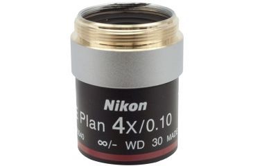 Image of Nikon CFI E Plan Objectives for Microscopes, Magnifications Nikon CFI E Plan Microscope Objectives 4X 