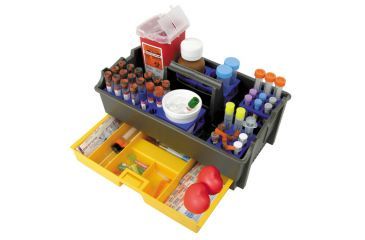 Image of Unico Phlebotomy Tray, with Tube Cubes (4), Bin cups (5) &amp;  Alcohol Dispenser 48710