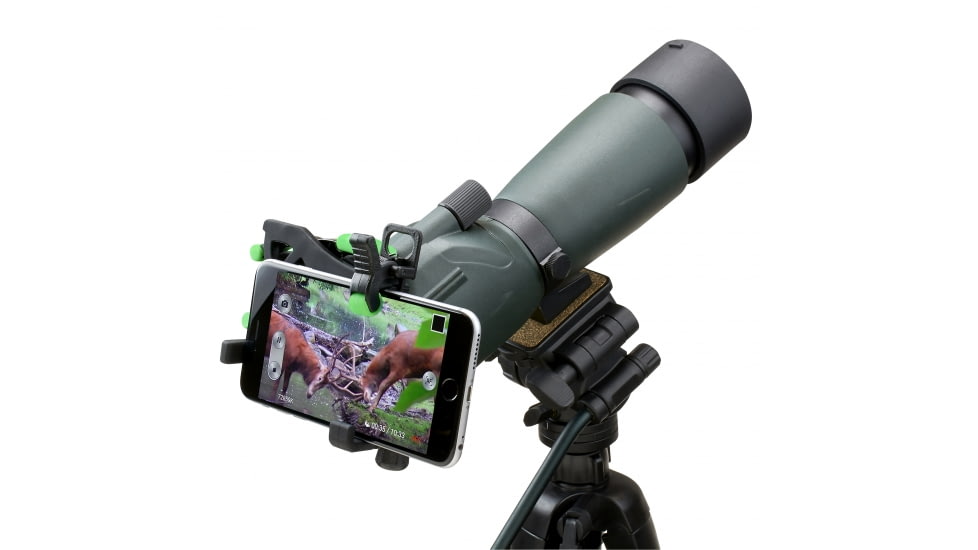 Carson 100-1000x Table Top Microscope w/Universal Smartphone Adapter for Microscopes, Black/Gray, MS-100SP