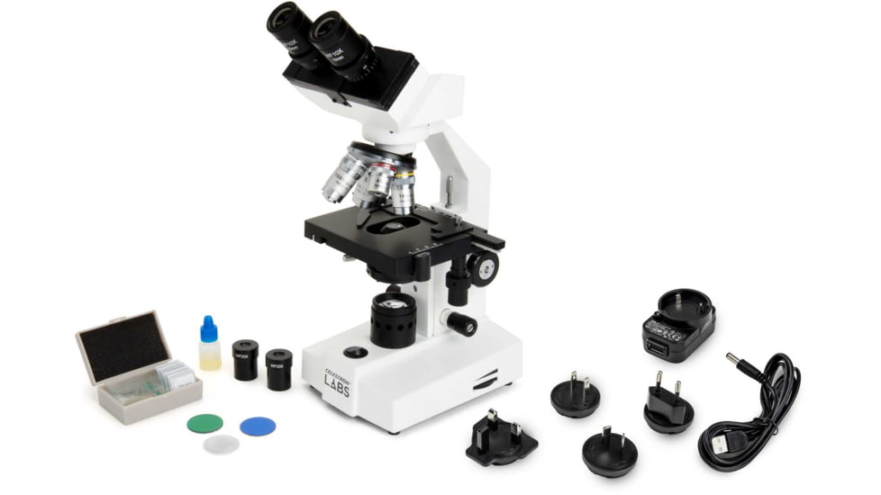 Celestron Labs CB2000CF Compound Binocular Microscope,10x,20x Eyepieces,4x,10x,40x,100x Achromatic Objective Lenses 44131