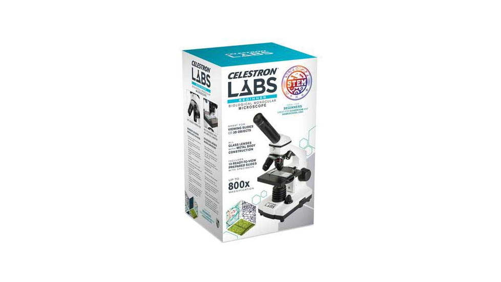 Celestron Labs CM800 Compound LED Microscope,10x,20x Eyepieces and 4x,10x,40x Objective Lenses 44128