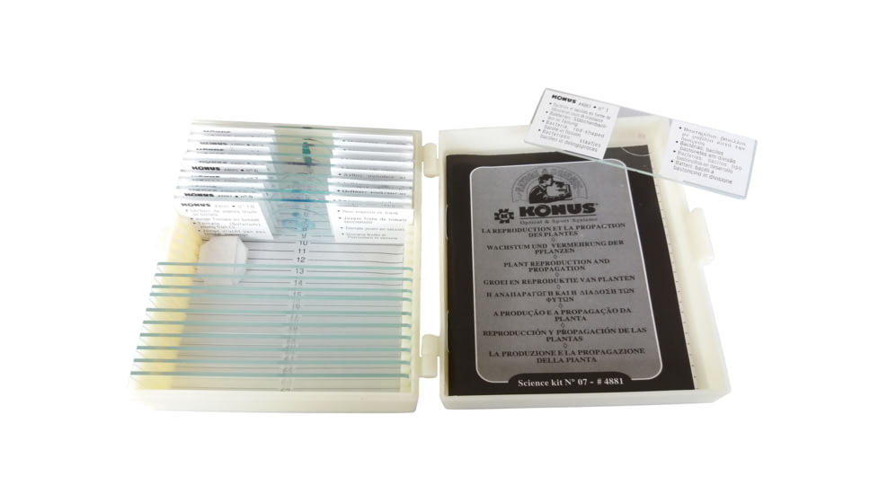 Konus Prepared Slides for Konus Kids Microscopes, Set of 10, Plant Reproduction and Propagation 4881