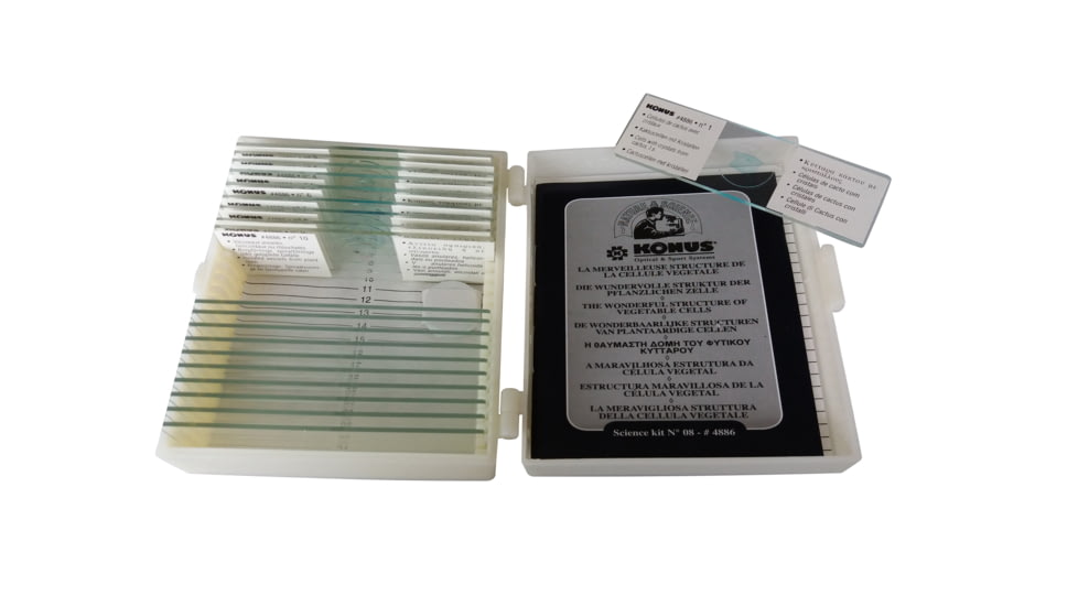 Konus Prepared Slides for Konus Kids Microscopes, Set of 10, Wonderful Structure of a Vegetable Cell 4886