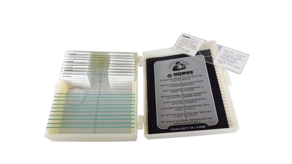 Konus Prepared Slides for Konus Kids Microscopes, Set of 10, Wonderful World of a Drop of Water 4900