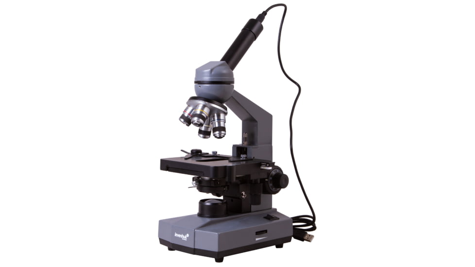 Levenhuk D320L BASE 3M Digital Monocular Microscope, Optical Glass, 40-1000x, 23.2mm, Grey/Black, Middle, 73812