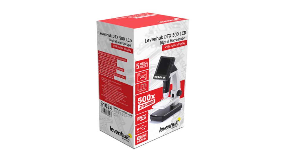 Levenhuk DTX 500 LCD Digital Microscope, White, Small 61024