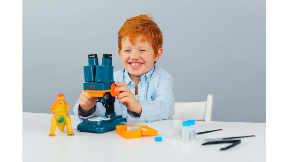 Levenhuk LabZZ M4 Stereo Microscope, Blue/Orange, Middle, 70789