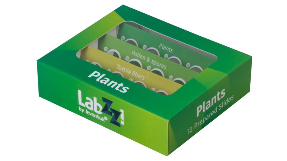 Levenhuk LabZZ P12 Plants Prepared Slides Set, Green, Small, NSN N 72869