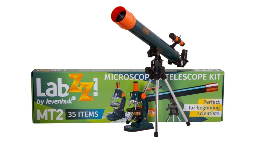 Levenhuk LabZZ MT2 Microscope &amp; Telescope Kit, Red, Medium 69299