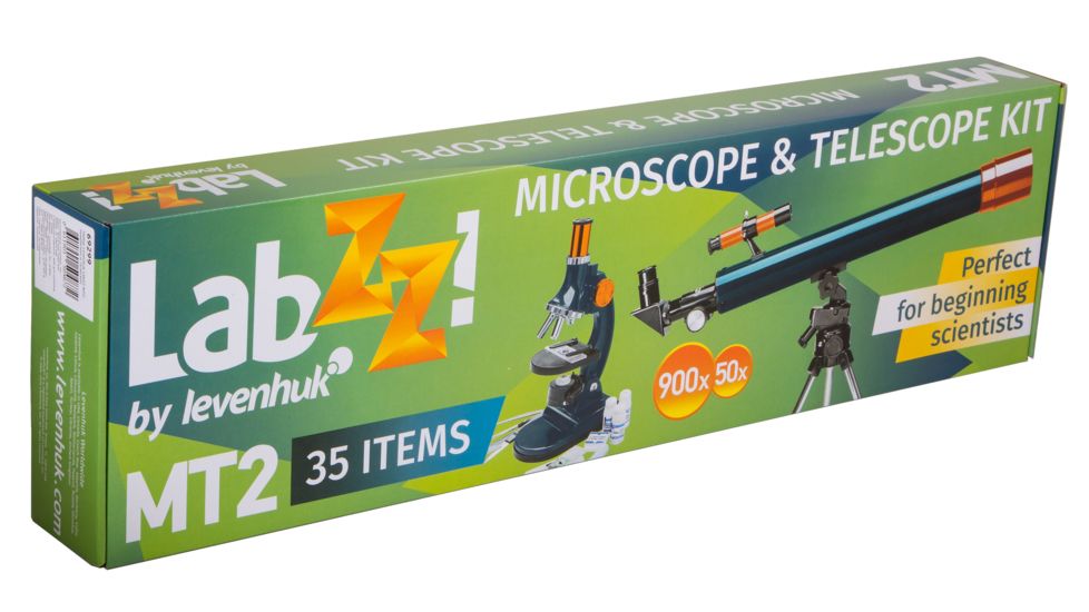 Levenhuk LabZZ MT2 Microscope &amp; Telescope Kit, Red, Medium 69299