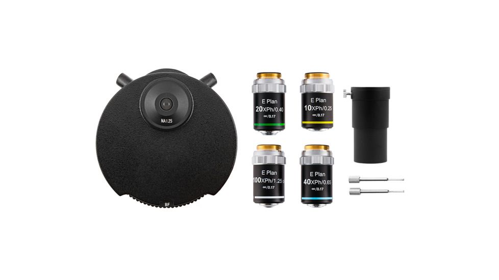 LW Scientific Innovation Microscope Infinity Turret Phase Kit 10x, 20x, 40x, 100x, Brightfield, Darkfield, INP-PHST-20BF