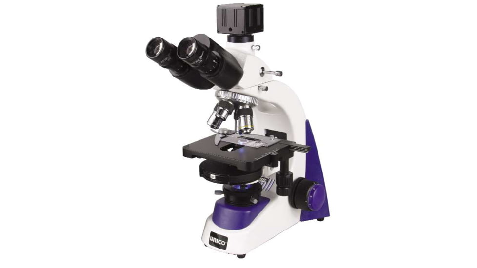 Unico G380PHT-LED Microscope Trinocular WF10X, EP,  4X Brightfield, 10X, 40X &amp; 100X Semi-Plan Phase with Turret Condenser and LED Illumination G380PHT-LED