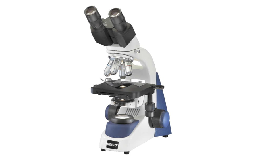 Unico G380-PHP2 Microscope Binocular WF10X, EP,  4X Brightfield, 10X, 40X &amp; 100X Semi-Plan Phase with Turret Cond; Battry Pk. LED Illumination &amp; Carry Case G380-PHP2