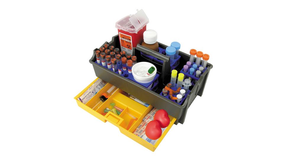 Unico Phlebotomy Tray, with Tube Cubes (4), Bin cups (5) &amp;  Alcohol Dispenser 48710